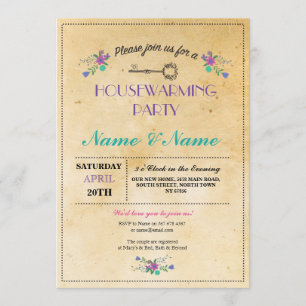 Invitation Nouvelle maison Sweet HouseRéchauffement Floral Cl