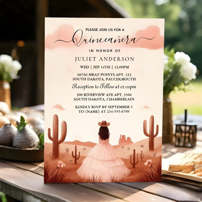 Invitation Nouvelle nature Maison Bois Boho ferme Quinceanera (Créateur téléchargé)