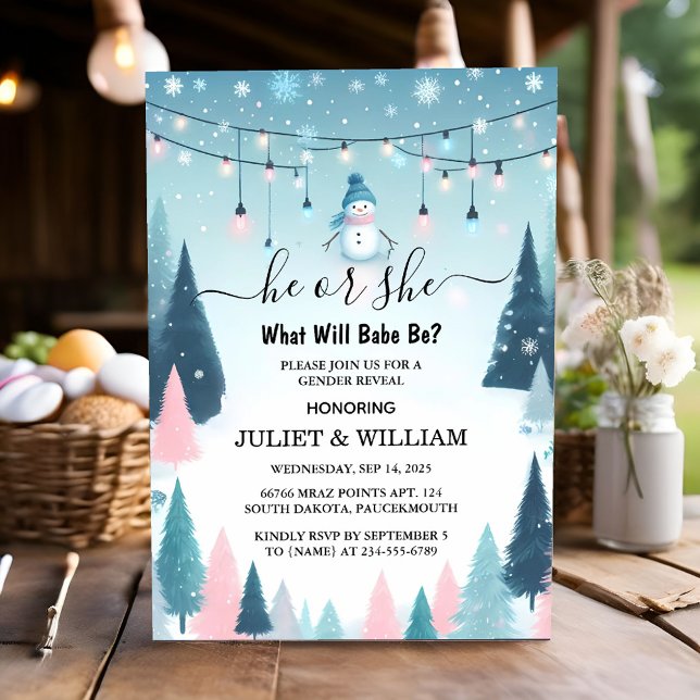 Invitation Nouvelle Neige Rustique Froide Glace Cosy hiver Se (Créateur téléchargé)