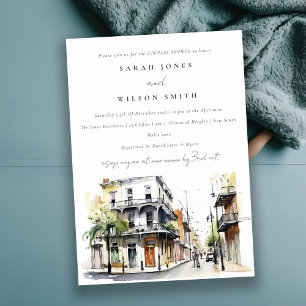 Invitation Nouvelle-Orléans Louisiane Aquarelle Couples Douch