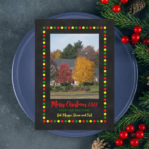 Invitation Nouvelle photo d'adresse avec lumières de Noël