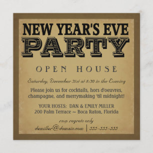 Invitation Nouvelles années d'invitations d'Ève - gravure sur