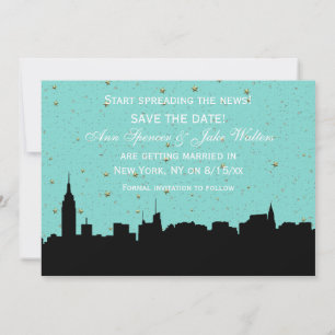 Invitation Nouvelles-York Silhouette large DIY Fond de couleu