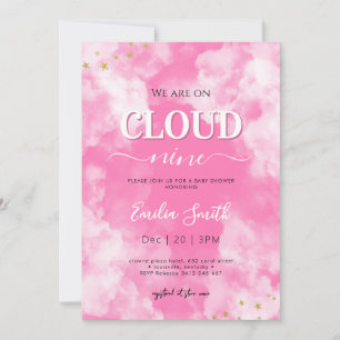 Invitation Nuage rose neuf baby showers