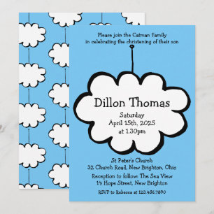 Invitation Nuage sur une chaîne baptême de baptême