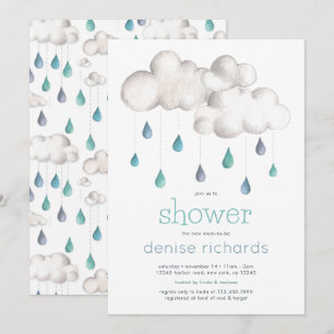 Invitation Nuageux avec une chance de Baby shower