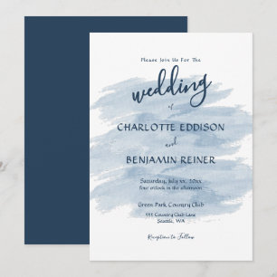 Invitation Nuances de bleu pour un mariage moderne