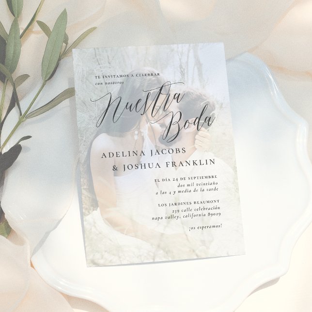 Invitation Nuestra Boda Caligrafía Moderna Invitación de Boda (Créateur téléchargé)