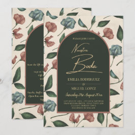 Invitation Nuestra Boda Emerald Green Terracotta Fall Invitat