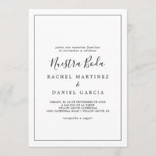 Invitation Nuestra Boda espagnol minimaliste