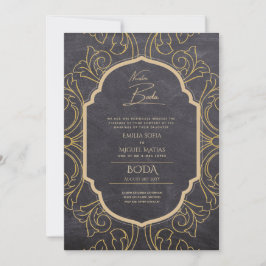 Invitation Nuestra Boda Gold Frame Mariage espagnol INVITE