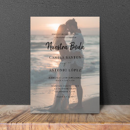 Invitation Nuestra Boda | Mariage espagnol de photo défraîchi