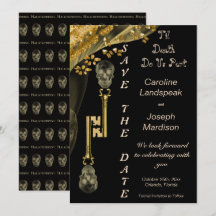 Nuggets en or et clés en squelette Hallomariage I