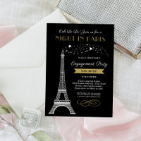 Nuit à Paris Tour Eiffel Gold Engagement Party
