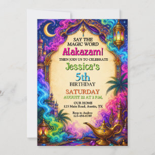 Invitation Nuit arabe Anniversaire magique