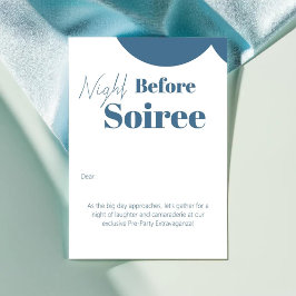 Invitation Nuit avant Soiree blanc minimum Design