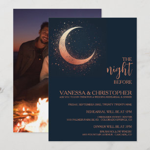 Invitation Nuit Céleste De La Lune Avant La Répétition Mariag