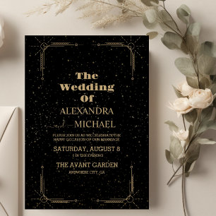 Invitation Nuit Céleste Étoiles Noires Mariage