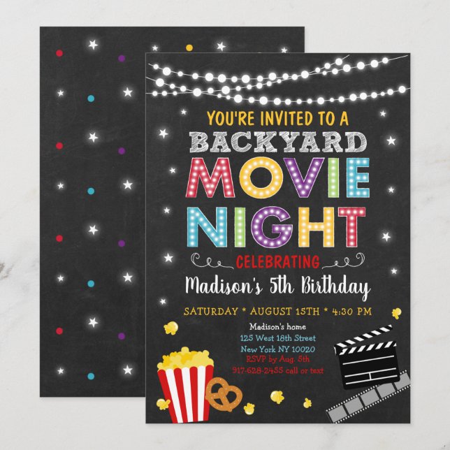 Invitation Nuit d'anniversaire du Jardin Movie (Devant / Derrière)