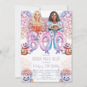 Invitation Nuit de cinéma d'horreur Halloween Stwood Annivers
