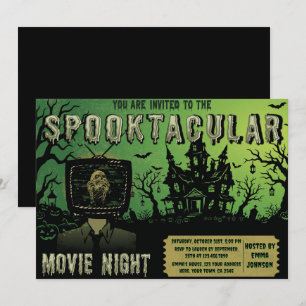 Invitation Nuit de film d'Halloween Spooktacular à la télé-tê