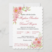 Nuit de fleurs rose aquarelle invite