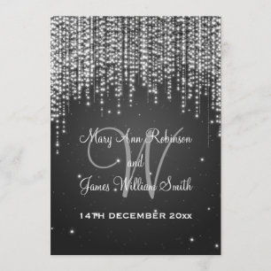 Invitation Nuit de mariage élégante et noire