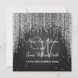 Invitation Nuit de mariage élégante et noire