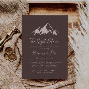 Invitation Nuit de montagne claire avant le dîner de répétiti