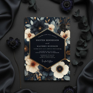 Invitation Nuit de noces florale marine