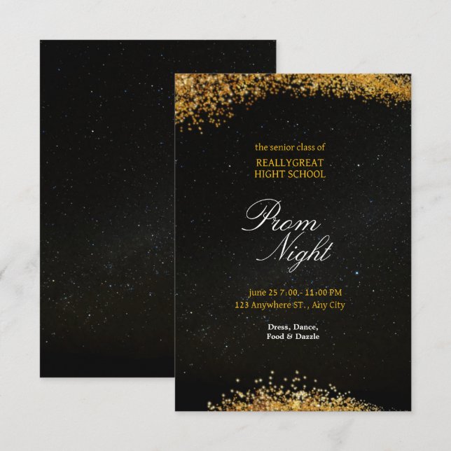 Invitation Nuit d'or du bal de l'élégance (Devant / Derrière)