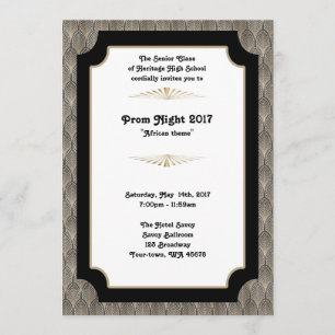 Invitation Nuit du bal de fin d'année, thème africain