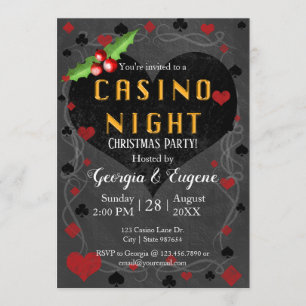 Invitation Nuit du casino de Noël   Las Vegas