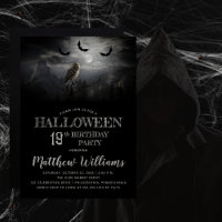 Nuit Eerie Owl Bats Halloween 19ème anniversaire f