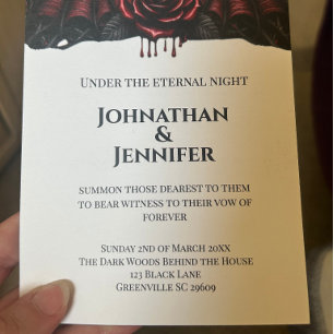 Invitation Nuit Éternelle Mariage Gothique Vampire Romance So