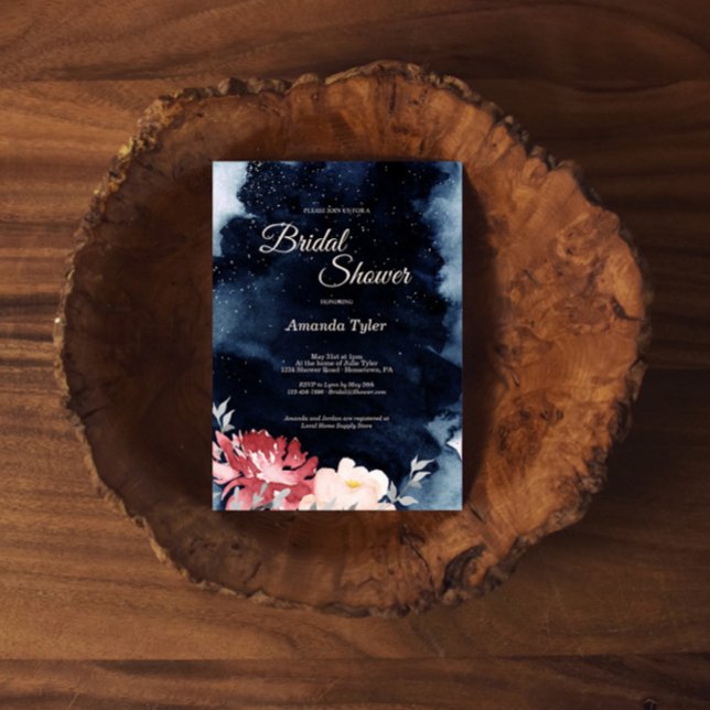 Invitation Nuit étoile Floral Incitation Douche nuptiale (Créateur téléchargé)
