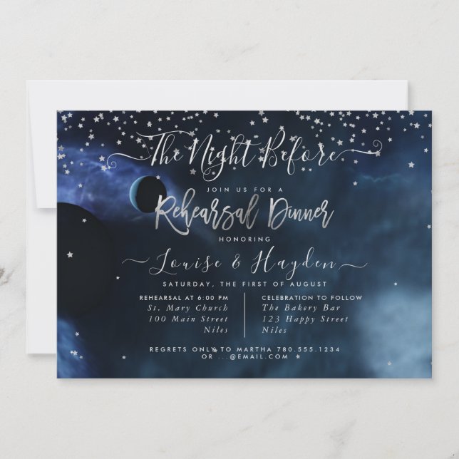 Invitation Nuit étoilée, la veille, annonce de la répétition (Devant)