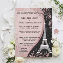 Nuit Parisienne Rose Pâle Argent Mariage Romantiqu