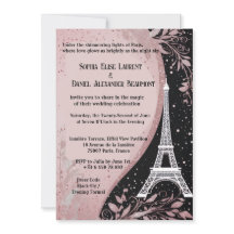 Nuit Parisienne Rose Pâle Argent Mariage Romantiqu