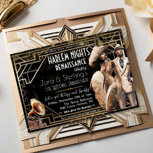 Invitation Nuits de Harlem Gatsby 1920 Afro-Américain 