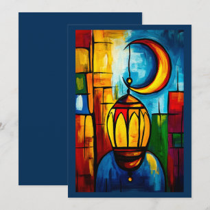 Invitation Nuits géométriques du Ramadan - Lune et lanternes