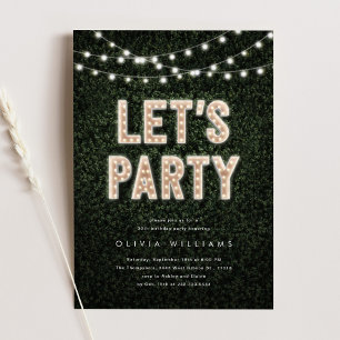 Invitation numérique de fête avec lumières de marq