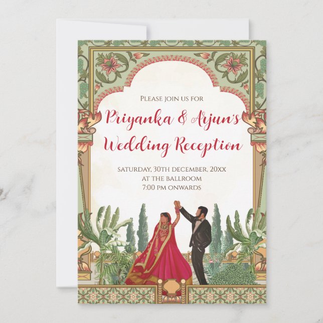 Invitation numérique de réception de mariage indie (Devant)