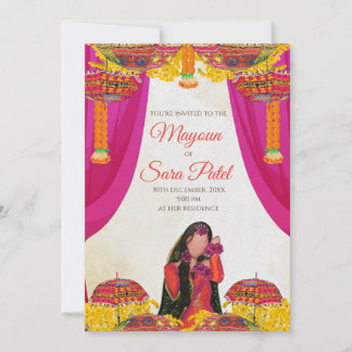 Invitation numérique pour Mayoun et carte de Haldi
