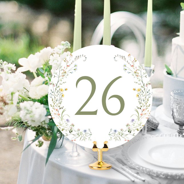 Invitation Numéro de la table du Fleur sauvage de prairie col (Créateur téléchargé)