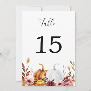 Invitation Numéro de tableau Citrouille d'automne