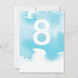 Invitation NUMÉRO DU TABLEAU mariage couleur bleu aqua chic