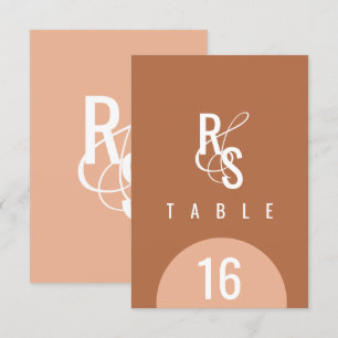 Invitation Numéros de sièges Mariage Terracotta foncé