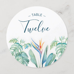 Invitation Numéros de tableau Aquarelle tropicale