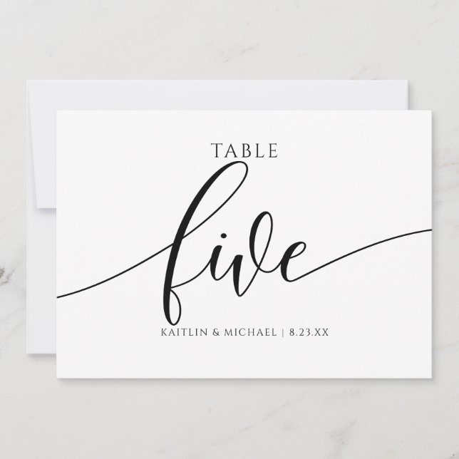 Invitation Numéros de tableau Mariage moderne Calligraphie -  (Devant)